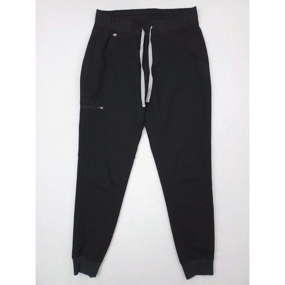 Figs Pants - FIGS Zamora Jogger Scrub Pants Womens Small Black Drawstring Pocket Medical